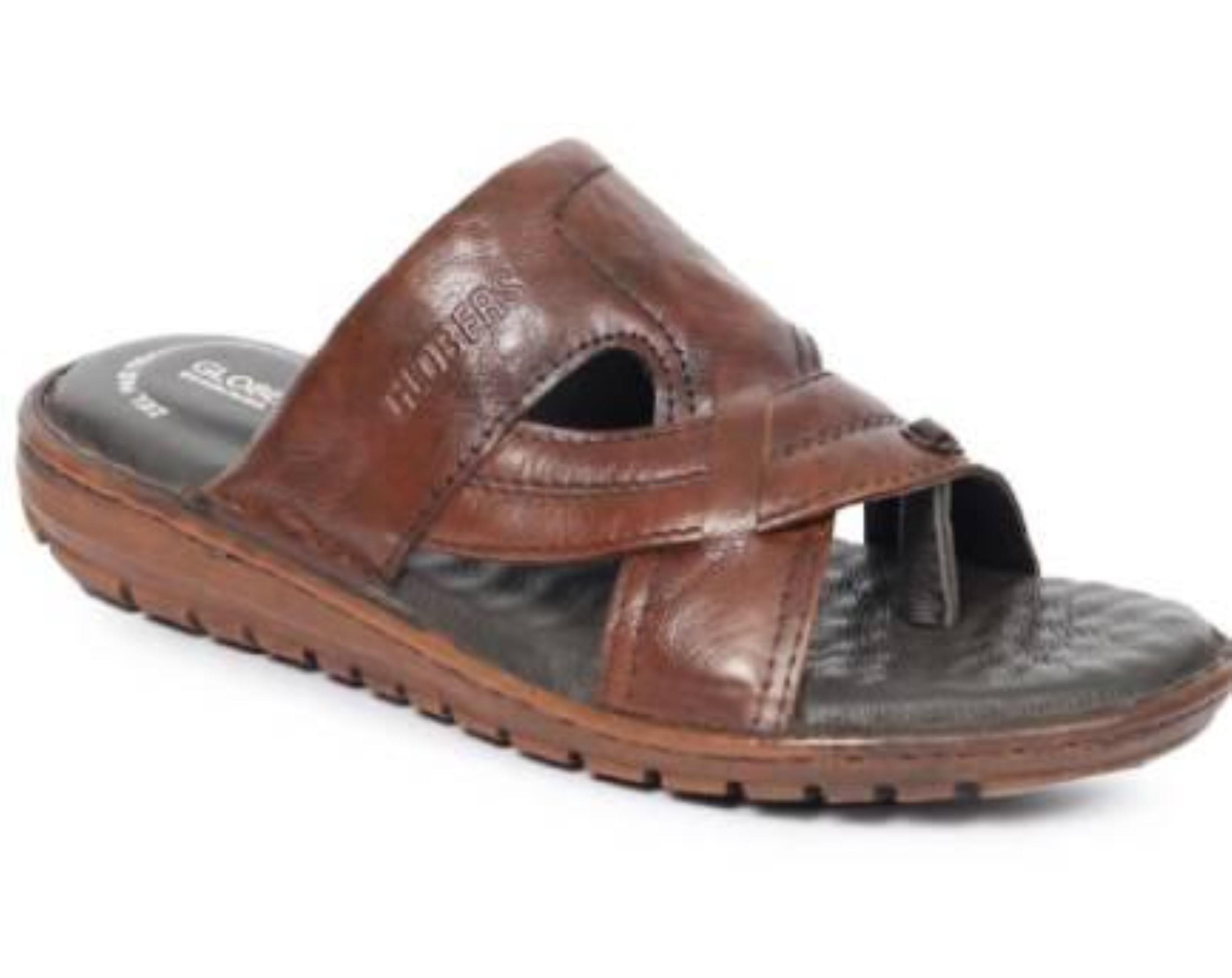 1304002 GLOBERS+  genuine leather chappal with thumb for Men | zel pad inside